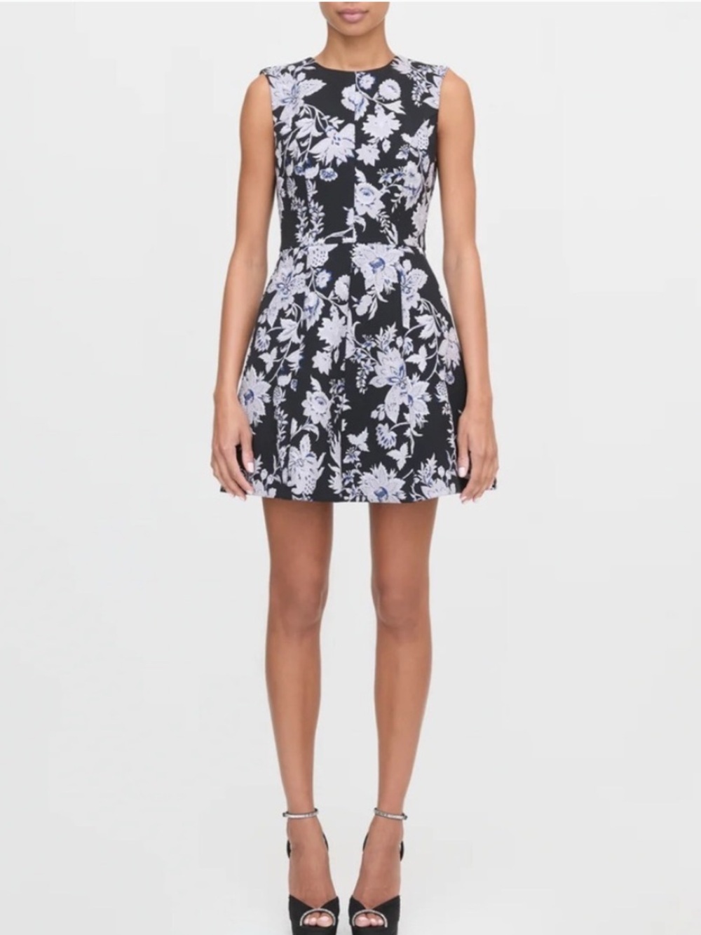 Hill House Home Joelle Dress - Black Mini Dress with Lavender Floral Print
